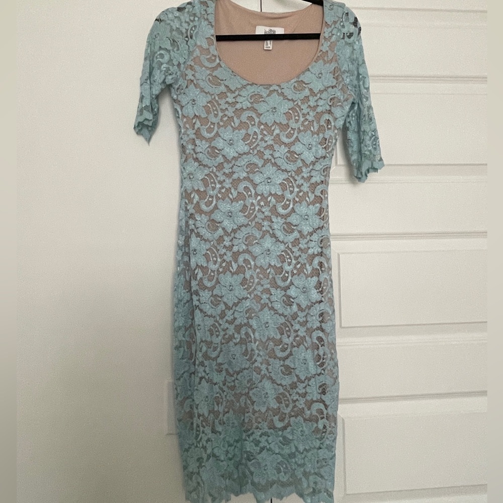 Beautiful lace dress baby blue floral detail
